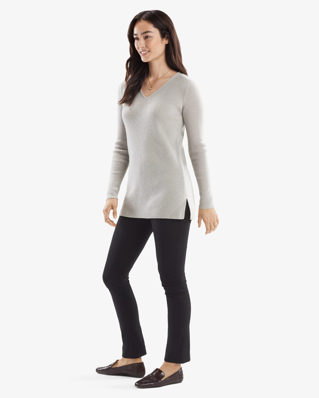 stylish comfortable travel clothes for women - gray cashmere tunic 