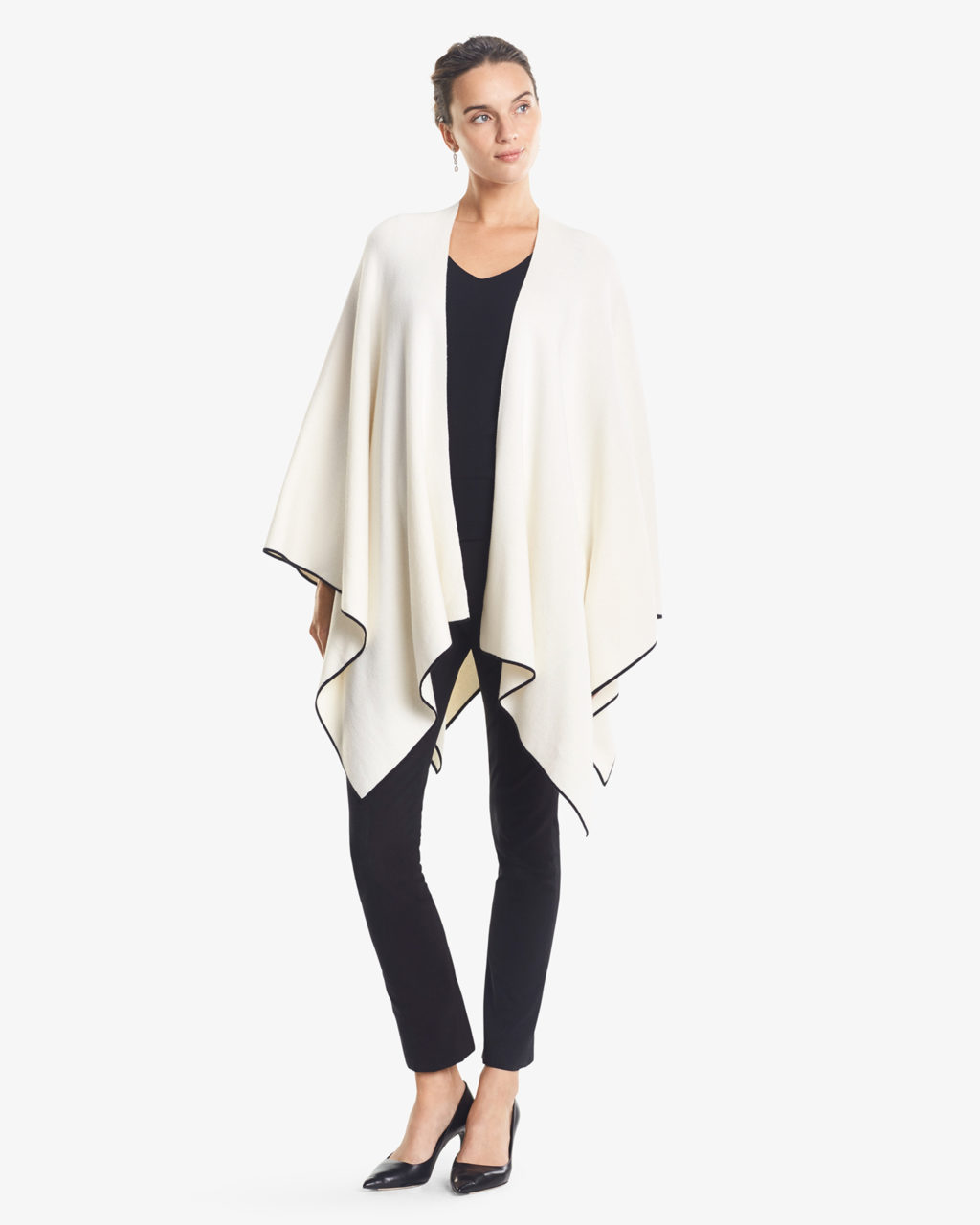 stylish comfortable travel clothes for women - white cashmere shawl