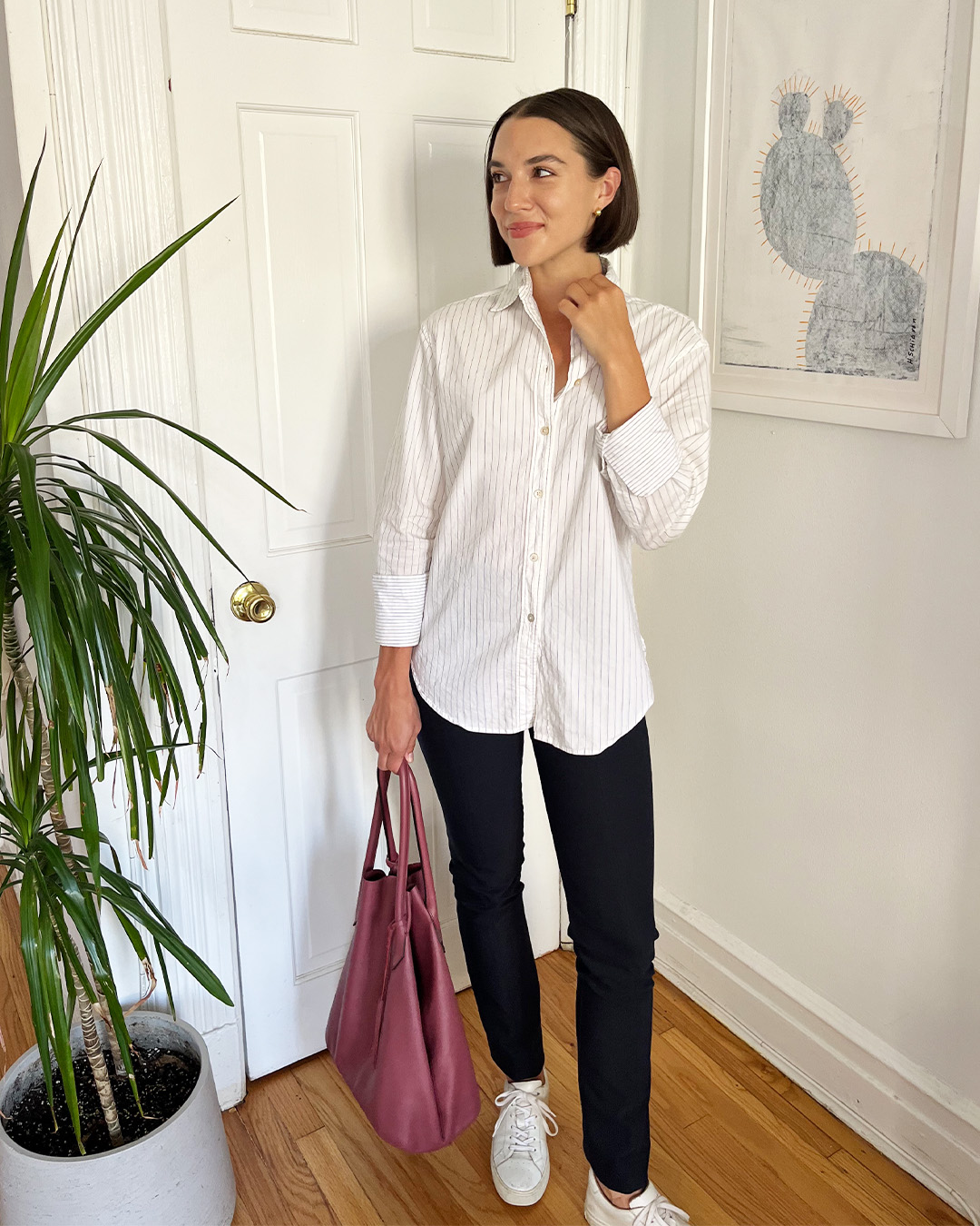 How To Style A Button Down Shirt One Top Five Ways   081023 The Ultimate Button Down Styled 5 Ways 01 